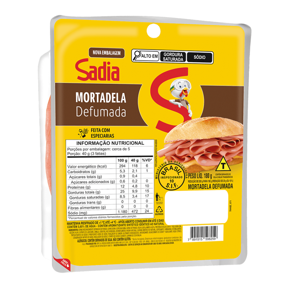 Mortadela Defumada Sadia 180g Sonda Supermercado Delivery