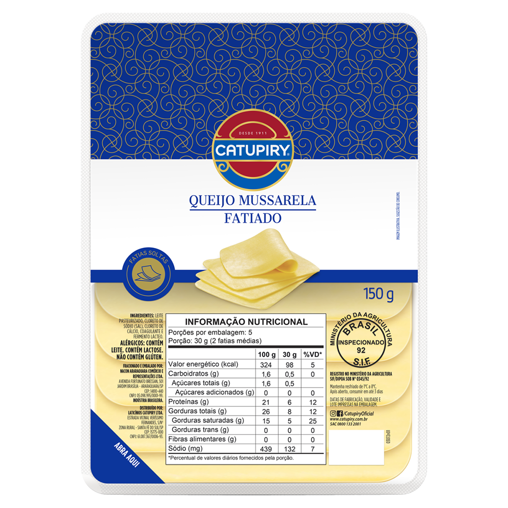 Queijo Mussarela Fatiado Catupiry G Sonda Supermercado Delivery