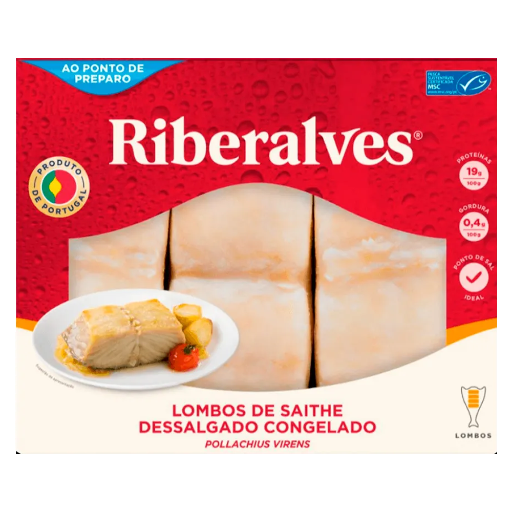 Lombo De Bacalhau Riberalves Saithe Dessalgado Congelado 1kg Sonda