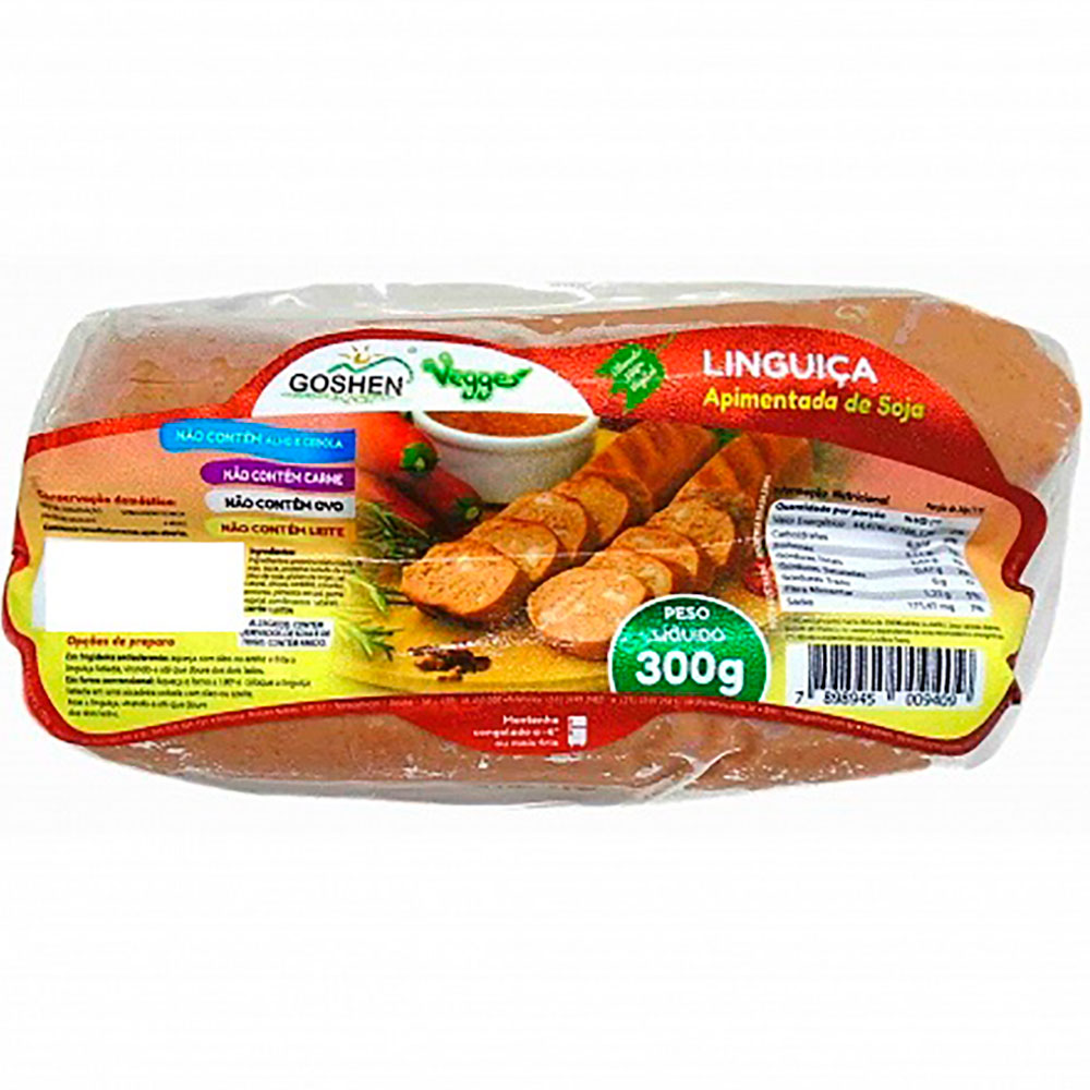 Linguiça de Soja Apimentada Goshen Vegges 300g Sonda Supermercado