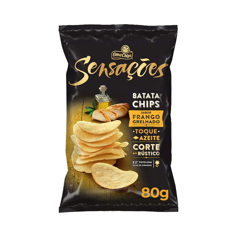 Batata Frita Lisa Sensações Frango Grelhado Elma Chips Pacote 80g Sonda Supermercado Delivery