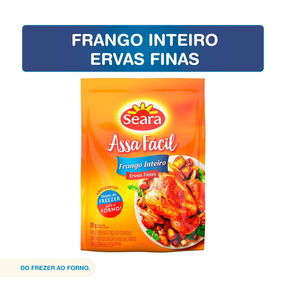 Frango inteiro temperado Seara Assa Fácil Congelado 1,6kg - Sonda  Supermercado Delivery