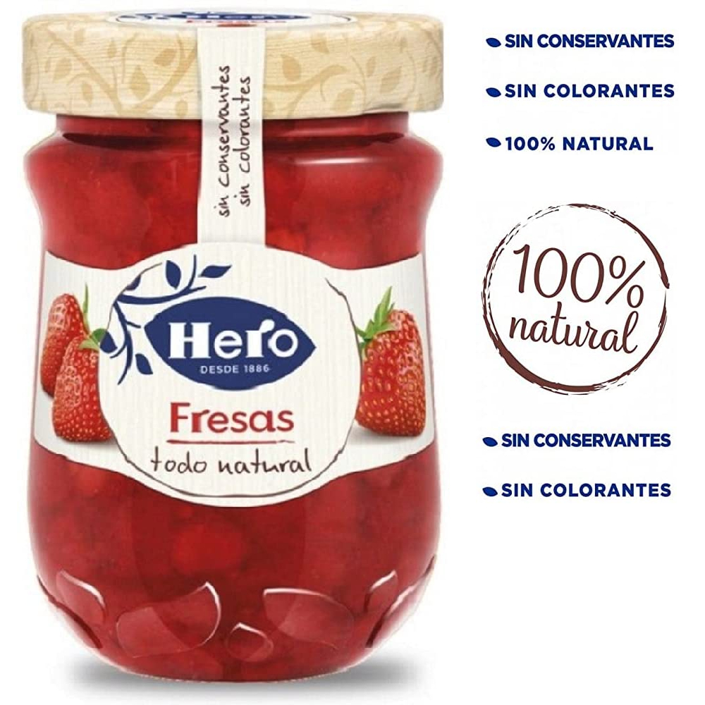 GELEIA PÊSSEGO HERO TODO NATURAL VIDRO 345G - GTIN/EAN/UPC 8410175069344 -  Cadastro de Produto com Tributação e NCM - Cosmos