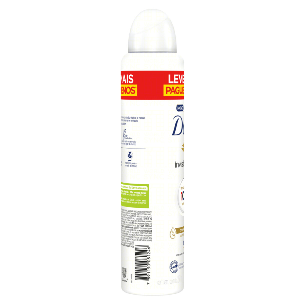 Desodorante Aerosol Antitranspirante Dove 250 ml Leve Mais Pague Menos  Invisible Dry - LojasLivia