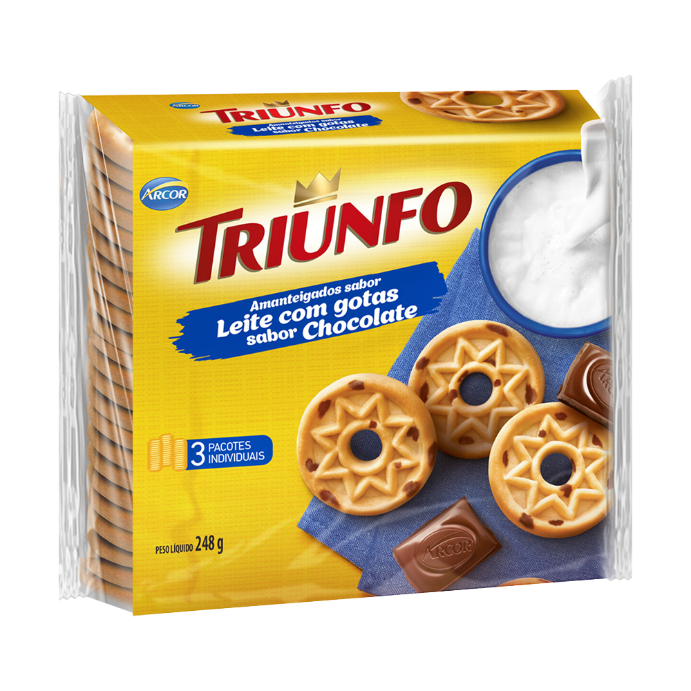 Biscoito Bauducco, Leite c/ Gotas de Chocolate