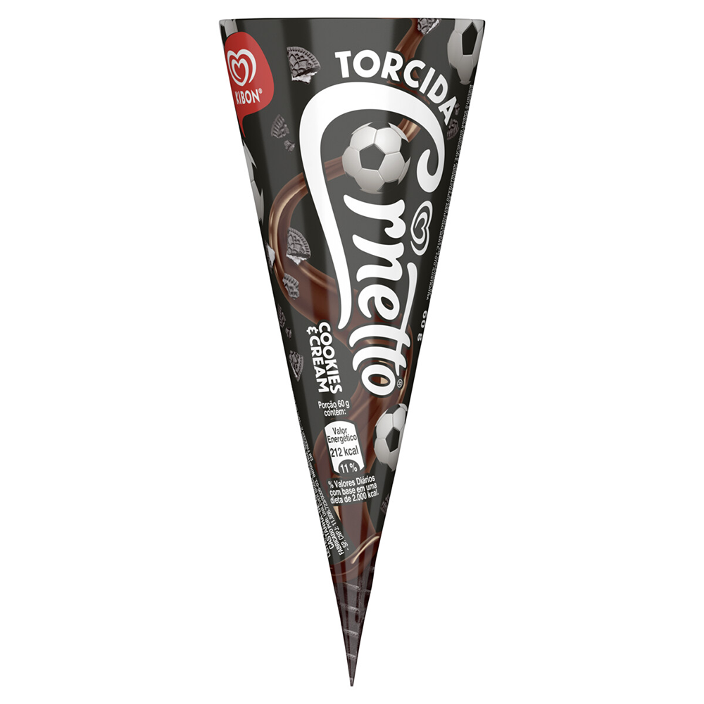 Sorvete Cookies & Cream Torcida Kibon Cornetto 60g - Sonda Supermercado  Delivery