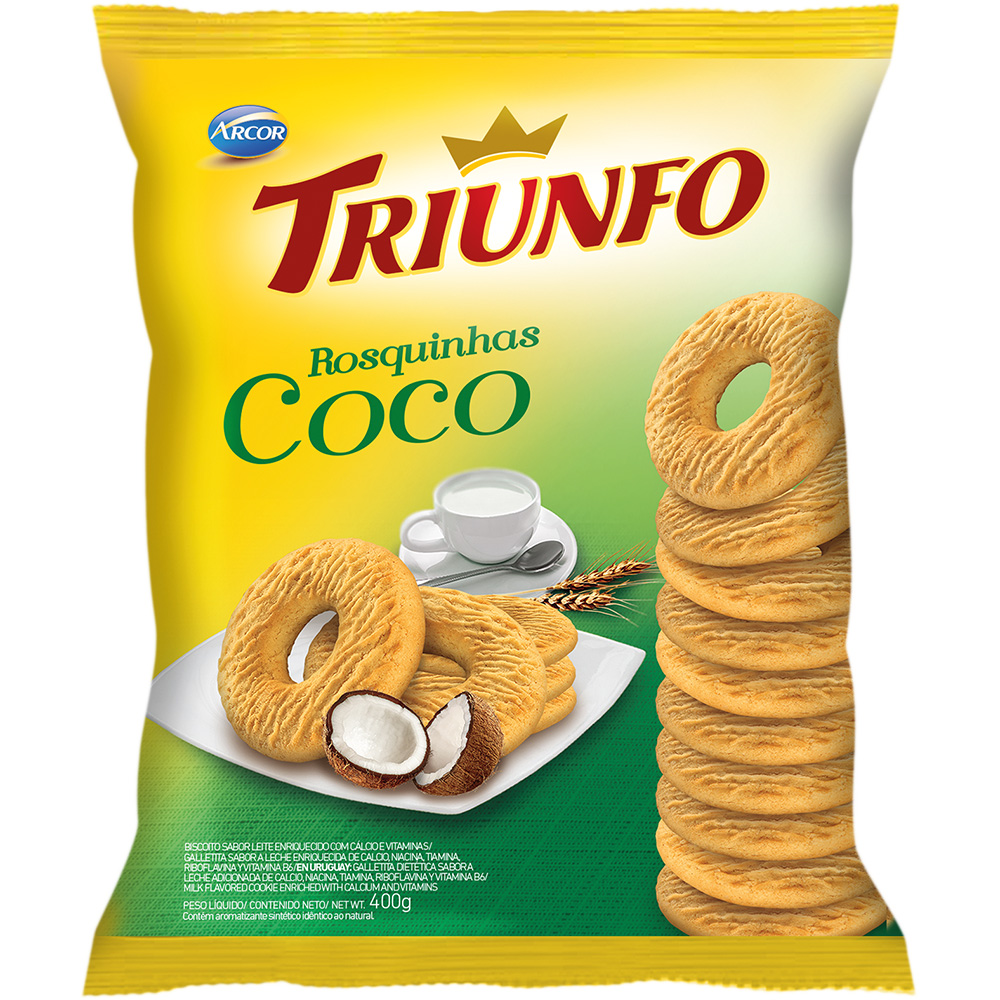 Bodegamix. Biscoito rosquinha estrela sabor coco com leite 400g