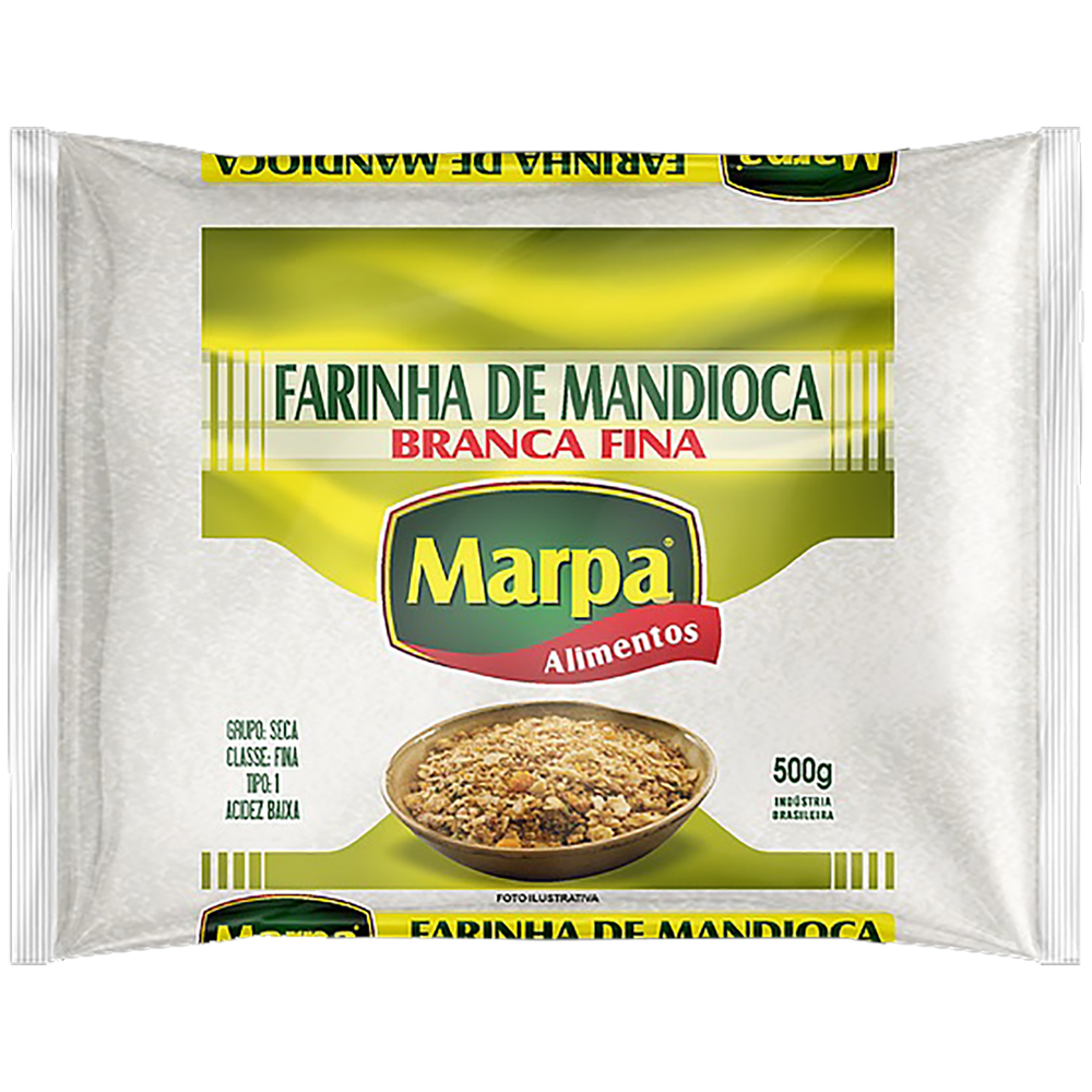 Farina di manioca bianca cruda 500g, farinha de mandioca branca