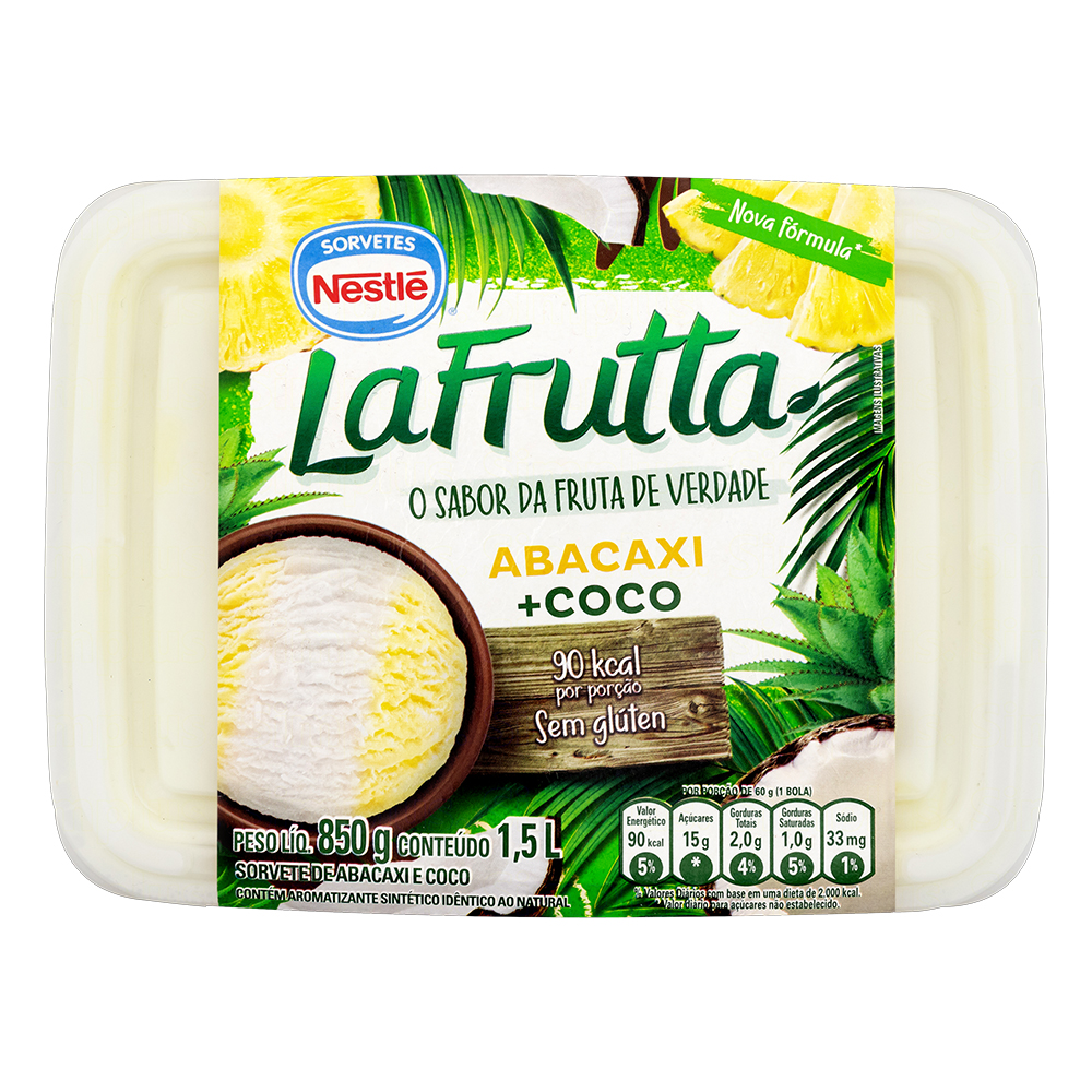 Sorvete Abacaxi e Coco La Frutta Pote 1l - Apoio Entrega V2