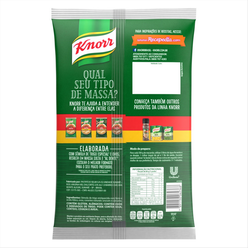 Knorr Mac Parafuso Sêmola C/Ovos 1 X 500g