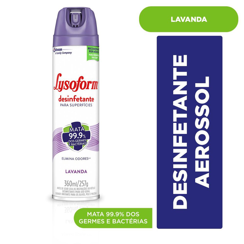 Desinfetante LYSOFORM Aerossol Lavanda 360ml - Sonda Supermercado Delivery