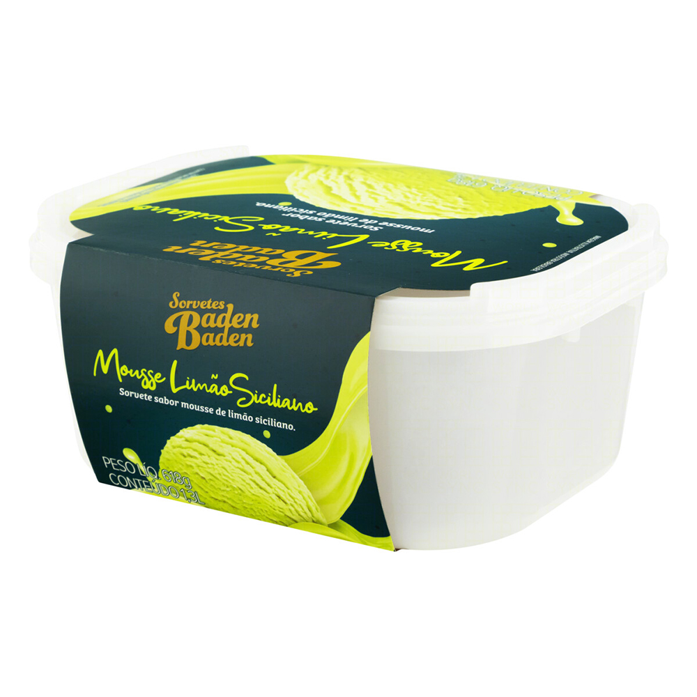 Sorvete Mousse de Limão Siciliano Baden Baden Pote 1,3L