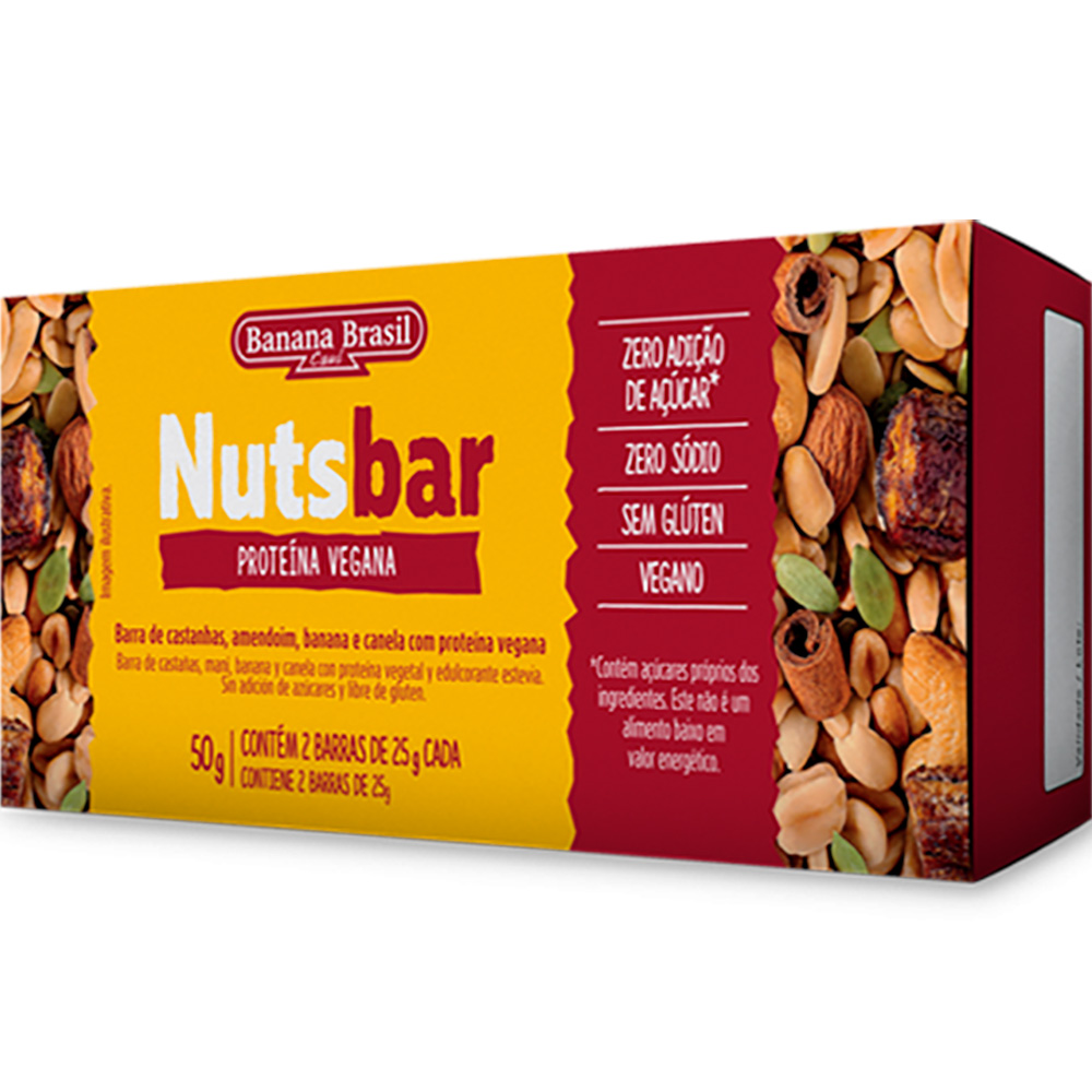 Barra Frutas Proteina Vegana Castanha NutsBar 50g - Sonda Supermercado ...