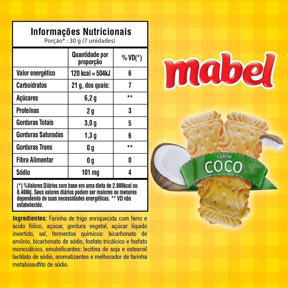 Biscoito Mabel Coco 400g - Destro