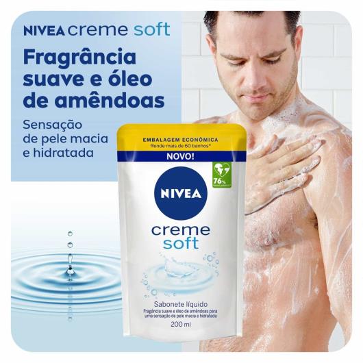 NIVEA Sabonete Líquido Refil Creme Soft 200ml - Imagem em destaque