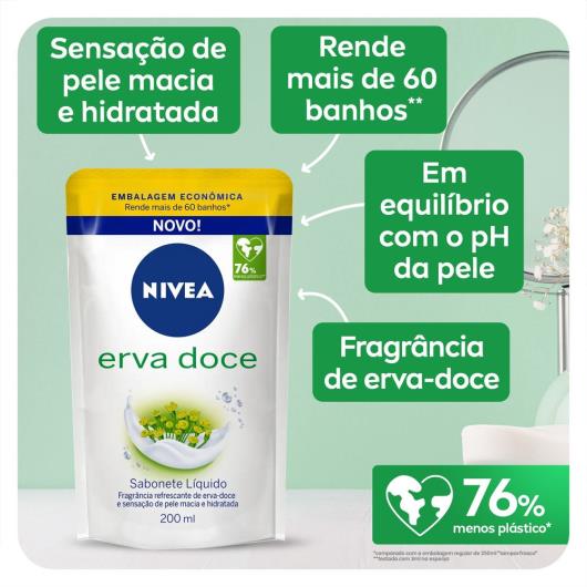 Sabonete líquido Nivea erva doce Refil - 200ml - Imagem em destaque