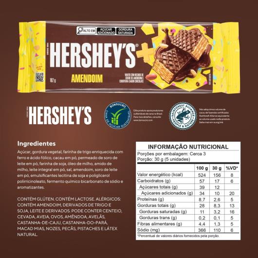 Wafer com Chocolate e Amendoim Hershey's 102g - Imagem em destaque