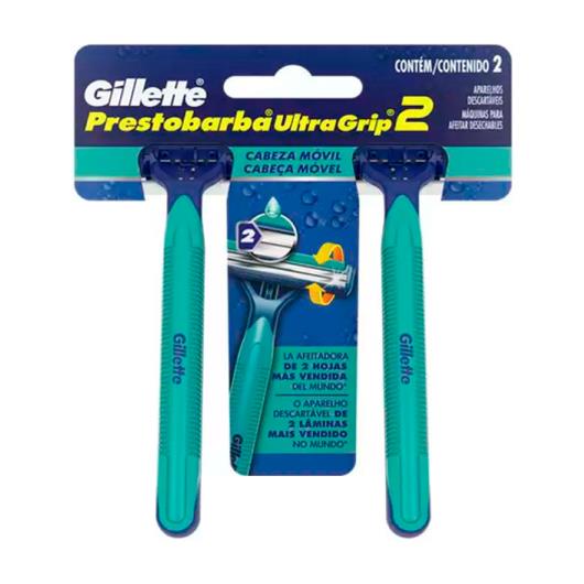 Aparelho Descartável para Barbear Cabeça Móvel Gillette Prestobarba UltraGrip 2 Unidades - Imagem em destaque