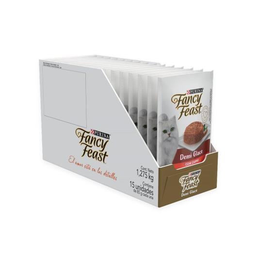 Ração Sachê Fancy Feast Demi Glace Gatos Adultos Carne 85g - Imagem em destaque