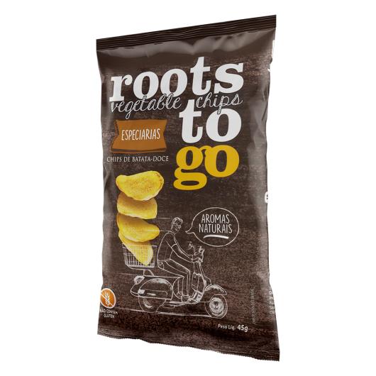 Chips de Batata-Doce Especiarias Roots To Go Pacote 45g - Imagem em destaque