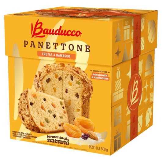 Panettone com Frutas e Damasco Cobertura Açucarada e Amêndoas Bauducco Caixa 500g - Imagem em destaque