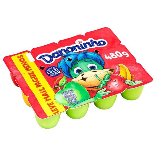 Danoninho Petit Suisse Morango , Banana e Maçã-Verde 480g 12 unidades - Imagem em destaque