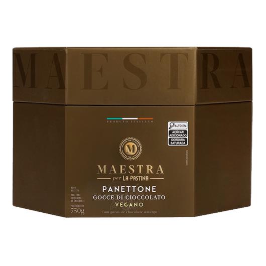 Panettone com Gotas de Chocolate Vegano La Pastina Maestra Lata 750g - Imagem em destaque