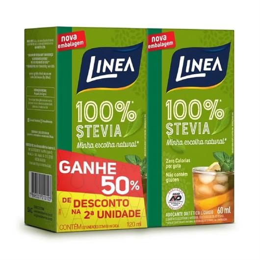 Pack Adoçante Líquido Stevia Linea Caixa 120ml 2 Uni Grátis 50% de Desconto na 2ª Uni - Imagem em destaque