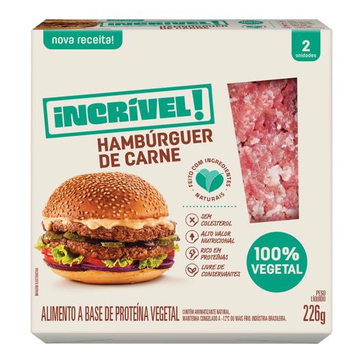 Hambúrguer Vegetal Carne Incrível! Caixa 226g 2 Unidades - Imagem em destaque