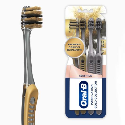 Pack Escova Dental Extramacia Sensitive Oral-B Purification Gold Collection 4 Unidades - Imagem em destaque