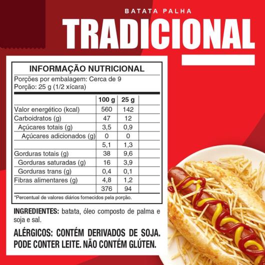 Batata Palha Tradicional Elma Chips Pacote 215g Embalagem Econômica - Imagem em destaque