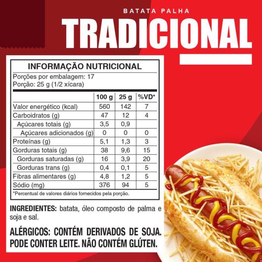 Batata Palha Tradicional Elma Chips Pacote 425g Embalagem Econômica - Imagem em destaque