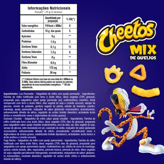 Calorias em Cheetos Onda Requeijão (e Fatos Nutricionais)