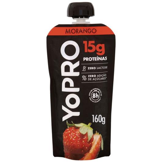 Iogurte Desnatado Morango Zero Lactose Yopro Squeeze 160g - Imagem em destaque