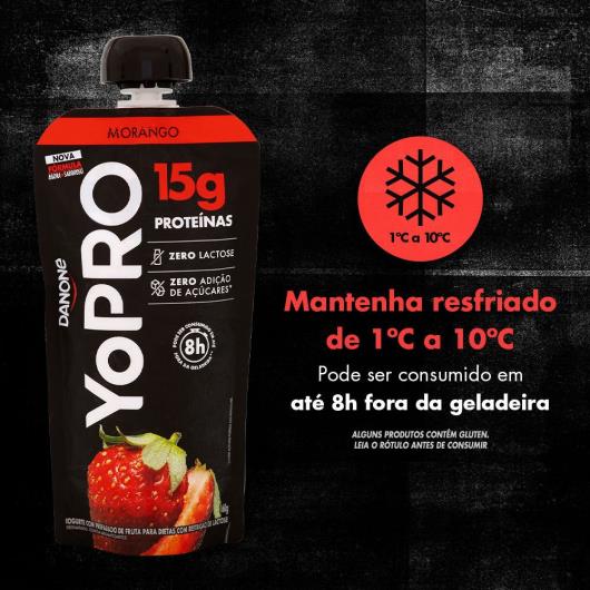 Iogurte Desnatado Morango Zero Lactose Yopro Squeeze 160g - Imagem em destaque