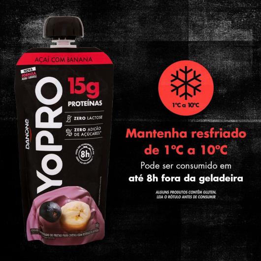 Iogurte YoPRO Pouch 15g de Proteínas Açaí com Banana 160g - Imagem em destaque