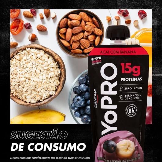 Iogurte YoPRO Pouch 15g de Proteínas Açaí com Banana 160g - Imagem em destaque