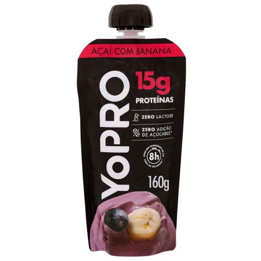 Iogurte YoPRO Pouch 15g de Proteínas Açaí com Banana 160g - Imagem em destaque