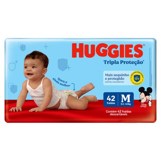 Fralda Descartável Infantil Huggies Tripla Proteção M Pacote 42 Unidades - Imagem em destaque