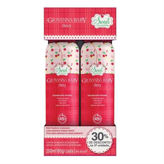 Kit Desodorante Aerosol Giovanna Baby Cherry 150ml 2 Unidades - Imagem em destaque