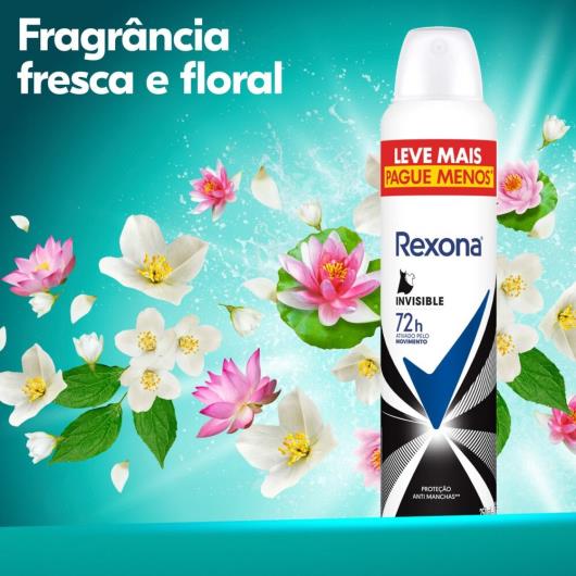 Antitranspirante Aerosol Invisible Rexona 250ml Leve Mais Pague Menos - Imagem em destaque