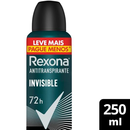 Antitranspirante Aerossol Invisible Rexona Men 250ml Leve Mais Pague Menos - Imagem em destaque