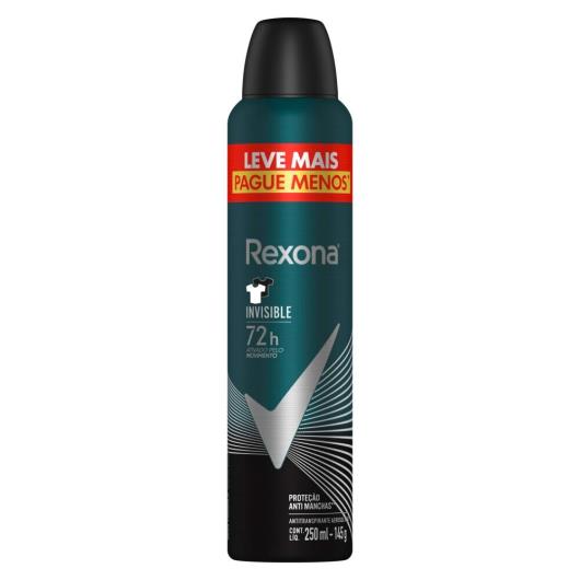 Antitranspirante Aerossol Invisible Rexona Men 250ml Leve Mais Pague Menos - Imagem em destaque