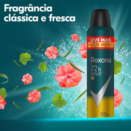 Antitranspirante Aerossol V8 Rexona Men 250ml Leve Mais Pague Menos - Imagem em destaque