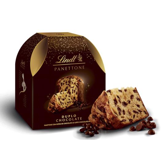 Panettone com Gotas de Chocolate ao Leite Duplo Chocolate Lindt Caixa 400g - Imagem em destaque