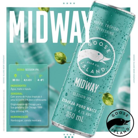 Cerveja Session IPA Puro Malte Midway Goose Island Lata 350ml - Imagem em destaque