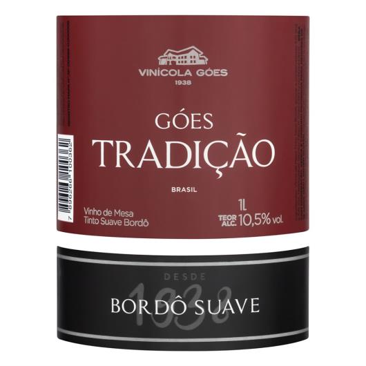 Vinho Tinto Suave Góes Tradição Bordô Garrafa 1l - Imagem em destaque