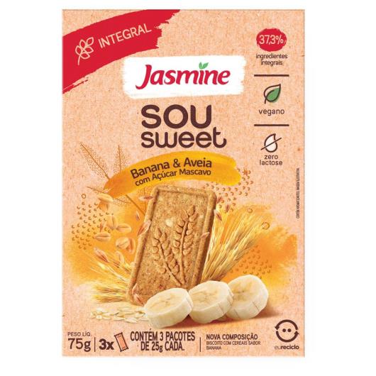 Biscoito Sou Sweet Banana & Aveia Jasmine Integral Caixeta 75G - Imagem em destaque