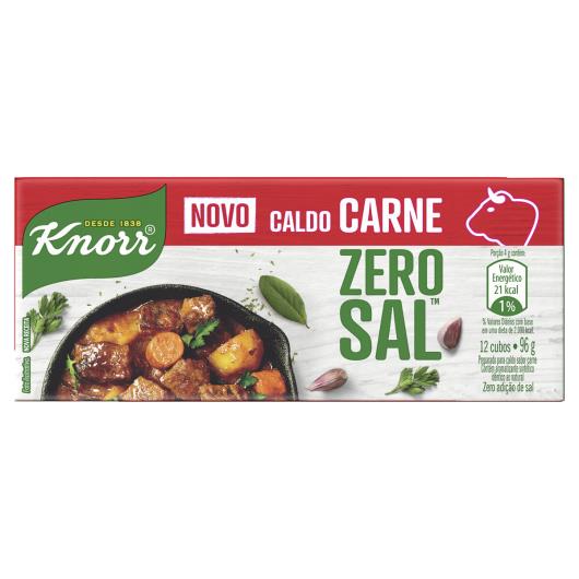 Caldo Tabletes Carne Knorr Zero Sal Caixa 96g 12 Unidades - Imagem em destaque