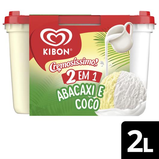 Sorvete Abacaxi e Coco Kibon Cremosíssimo Pote 2l - Imagem em destaque